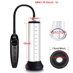 Bomba de vacío eléctrica con mango manual – Bomba para pene y ano con manómetro