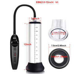 Bomba de vacío eléctrica con mango manual – Bomba para pene y ano con manómetro