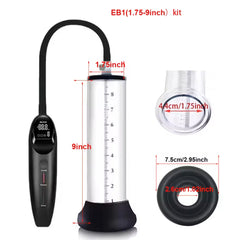Bomba de vacío eléctrica con mango manual – Bomba para pene y ano con manómetro