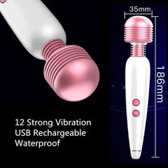 6-Speed USB Rechargeable G-Spot Vibrator – 19×3.5cm with Clitoral Stimulation & Head Attachments - Passion Pulse Adult