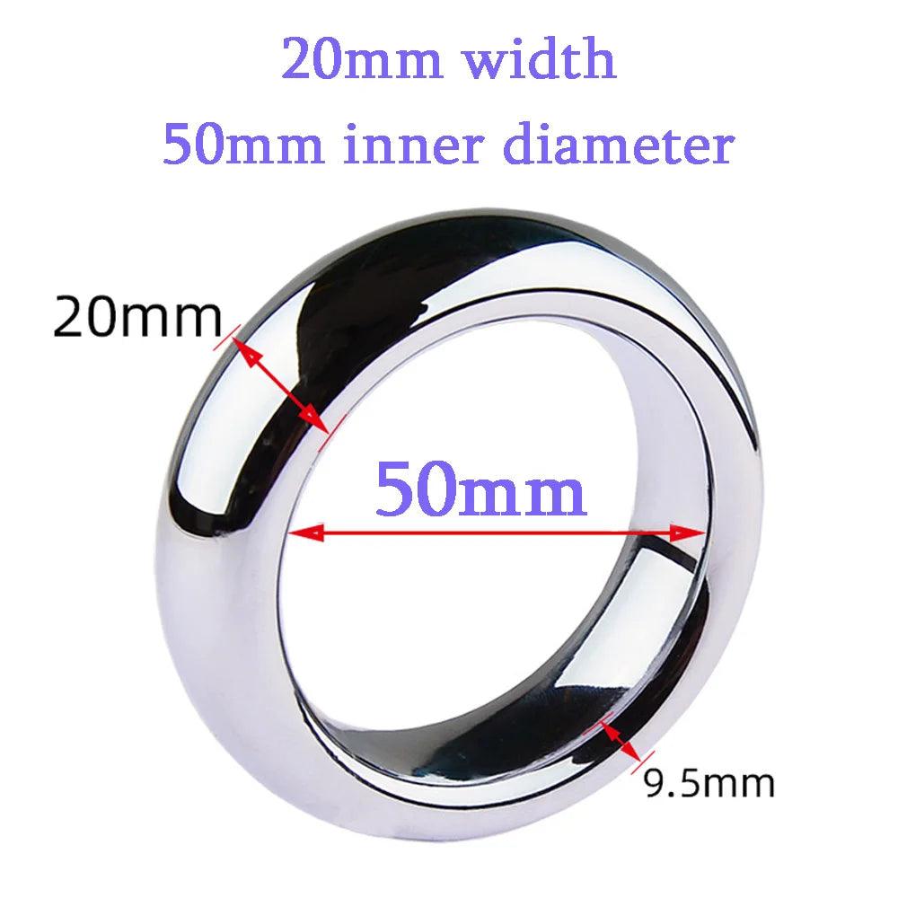 6-Size Metal Cock Ring Set – Penis Bondage & Delay Ejaculation Toy for Men - Passion Pulse Adult