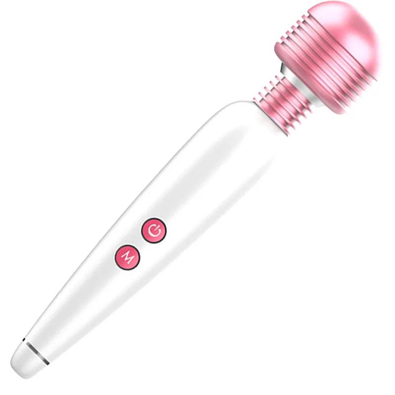 6-Speed USB Rechargeable G-Spot Vibrator – 19×3.5cm with Clitoral Stimulation & Head Attachments - Passion Pulse Adult