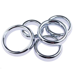 6-Size Metal Cock Ring Set – Penis Bondage & Delay Ejaculation Toy for Men - Passion Pulse Adult
