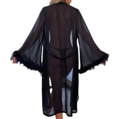 Simulated Silk Feather Long-Sleeve Pajama Set - Passion Pulse Adult