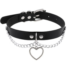 Harajuku Punk Rock Rivet Goth Choker | PU Leather Collar with Heart, Cross & Spikes | Hip Hop Bondage Jewelry for Women - Passion Pulse Adult