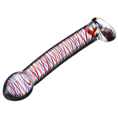 Consolador de cristal en espiral de doble extremo - Masajeador de punto G y clítoris