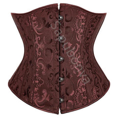 Pink Underbust Corset Top – Plus Size Waist Cincher Gothic Corselet in Black, White, Red, Blue, Rose - Passion Pulse Adult