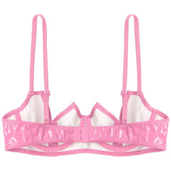 Patent Leather Open Chest V-Notch Underwire Bra - Passion Pulse Adult