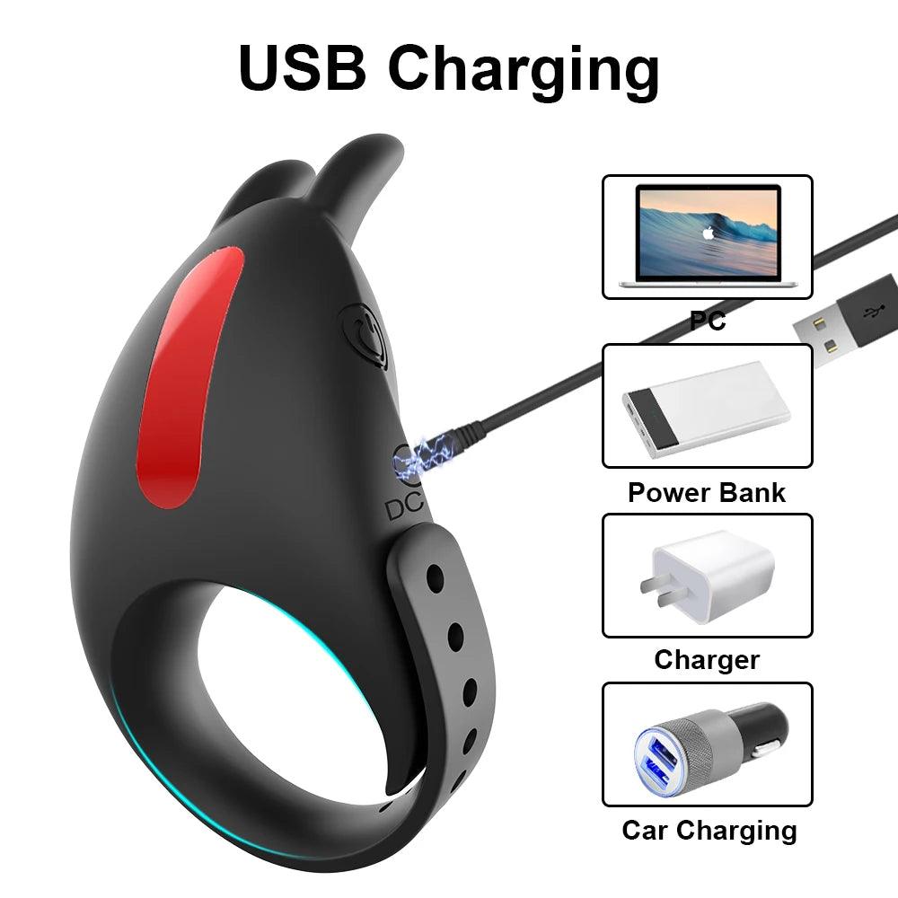 Adjustable Vibrating Cock Ring with Remote Control – Ejaculation Delay & Clitoris Stimulation - Passion Pulse Adult