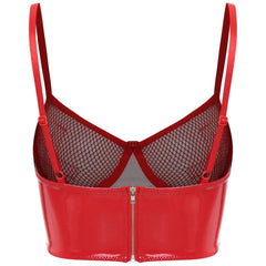 Wet Look Mesh Balconette Bra | Sexy Lingerie - Passion Pulse Adult