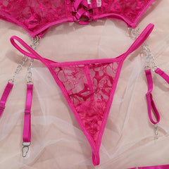 Sexy Lace 4-Piece Lingerie Set | Luxury Fit - Passion Pulse Adult