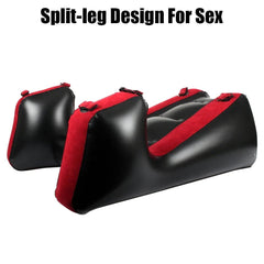 Inflatable Split-Leg Sex Sofa – Flocking PVC Chair with Straps for Couples - Passion Pulse Adult