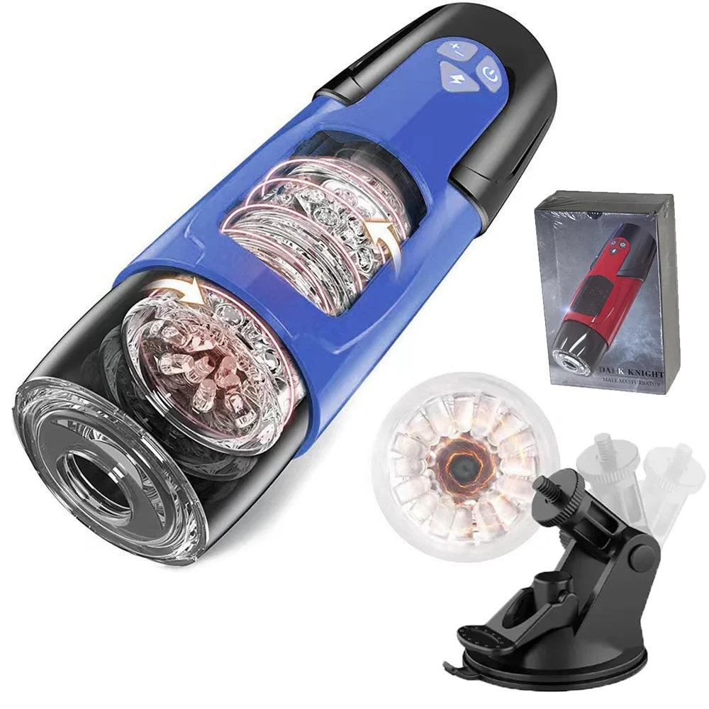 Hannibal Automatic Male Masturbator II - 7-Hands-Free Automatic Thrusting & Rotating Male Masturbator – Visual Piston Cup with Realistic Vagina Design - Passion Pulse Adult