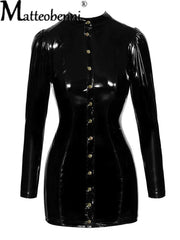 Wet Look PVC Leather Mini Dress | Sexy Fit - Passion Pulse Adult