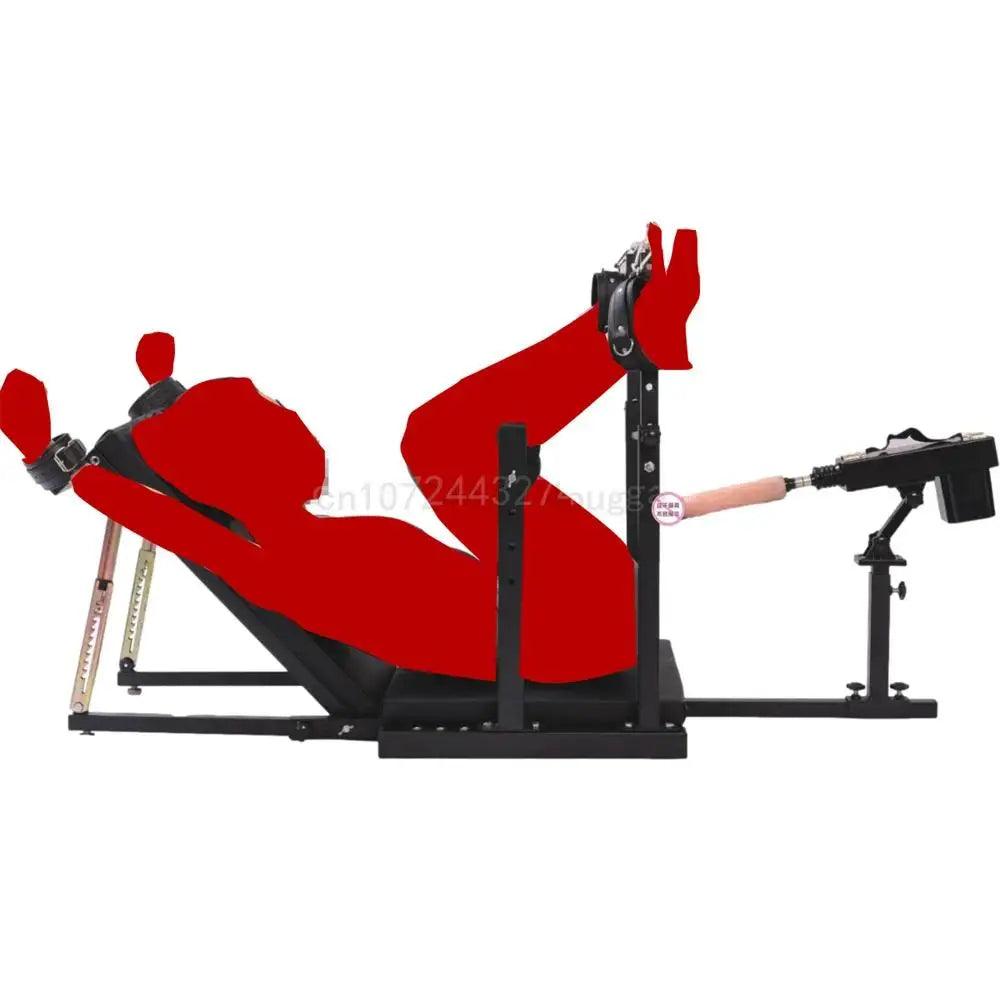 BDSM Adjustable Split-Leg Chair with Restraints – Carbon Steel Bondage Furniture for Couples Roleplay and Fetish Play - Passion Pulse Adult