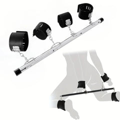 Adjustable BDSM Spreader Bar with Handcuffs and Leg Cuffs – Restraint Kit for Couples Roleplay and Fetish Play - Passion Pulse Adult