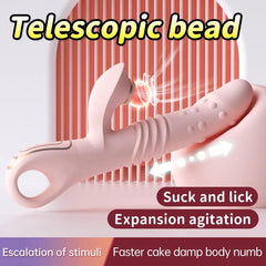 Fully Automatic Sucking & Telescopic Vibrator – Remote-Controlled, Heated Bead Swing Massager for Women - Passion Pulse Adult