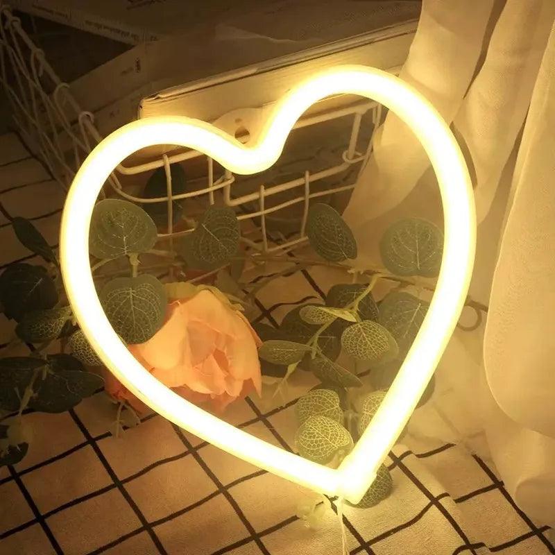 Heart-Shaped LED Neon Light – Wall Mounted Night Light for Valentine's Day & Home Decor - Passion Pulse Adult