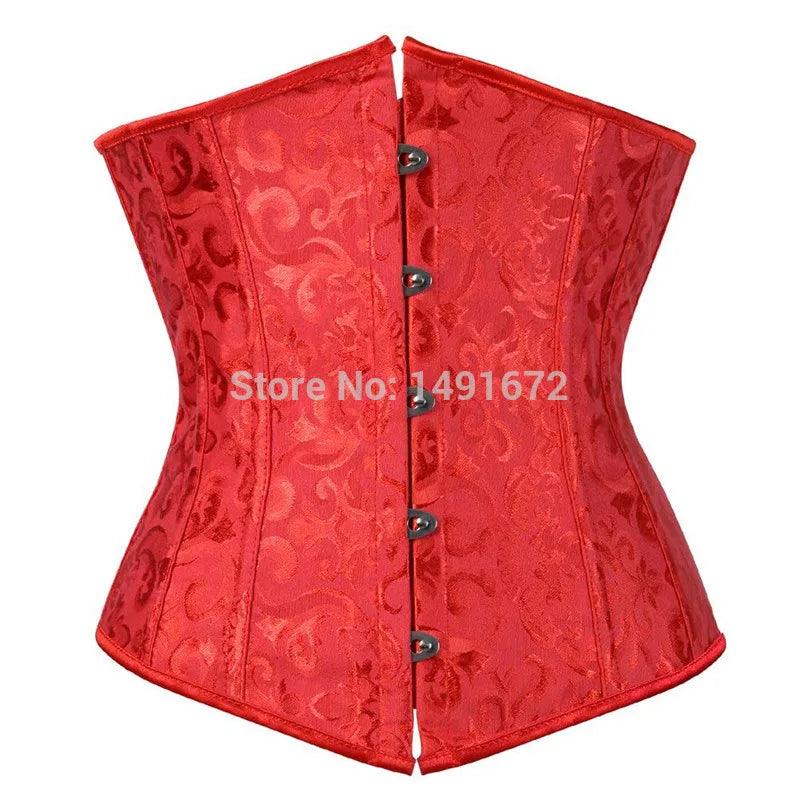 Pink Underbust Corset Top – Plus Size Waist Cincher Gothic Corselet in Black, White, Red, Blue, Rose - Passion Pulse Adult