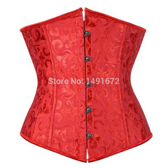 Pink Underbust Corset Top – Plus Size Waist Cincher Gothic Corselet in Black, White, Red, Blue, Rose - Passion Pulse Adult