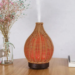 Ultrasonic Wood Weave Vase Humidifier – Quiet Aromatherapy Spray - Passion Pulse Adult