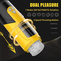 Hannibal Automatic Male Masturbator II - 7-Hands-Free Automatic Thrusting & Rotating Male Masturbator – Visual Piston Cup with Realistic Vagina Design - Passion Pulse Adult