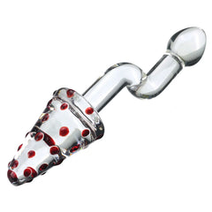 Consolador de cristal en espiral de doble extremo - Masajeador de punto G y clítoris