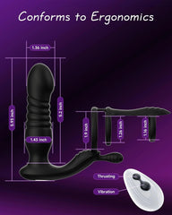 Prostate Massager with Thrusting Vibrator – Remote Control Anal Plug for Men - Passion Pulse Adult