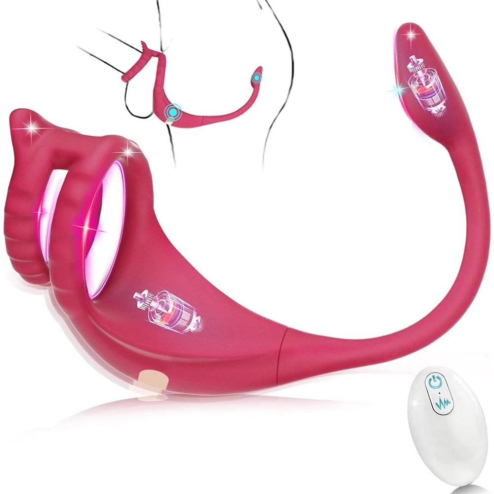Vibrating Cock Ring & Taint Stimulator – Remote Control Anal Plug & Prostate Massager - Passion Pulse Adult