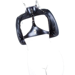 BDSM PU Leather Arm Binder Restraint – Behind-Back Straight Jacket Harness for Bondage Play and Roleplay - Passion Pulse Adult