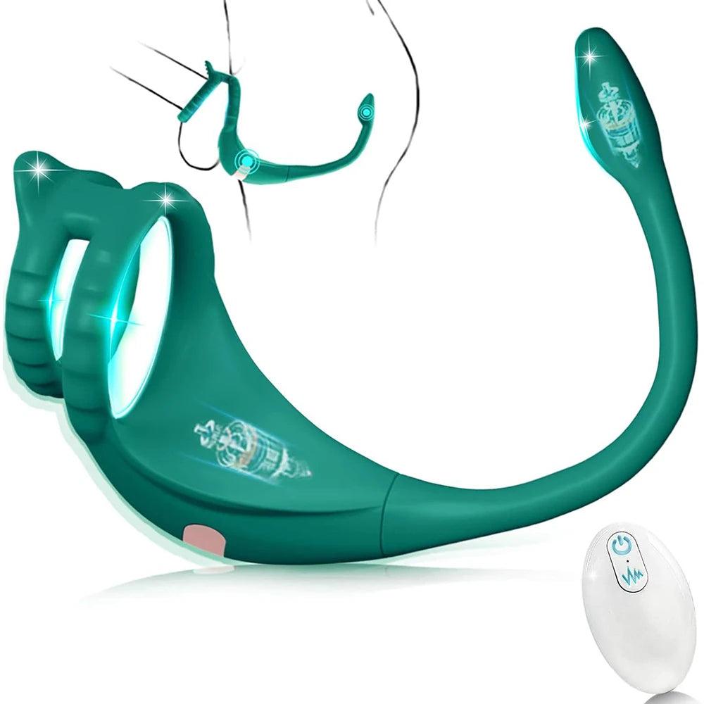 Vibrating Cock Ring & Taint Stimulator – Remote Control Anal Plug & Prostate Massager - Passion Pulse Adult