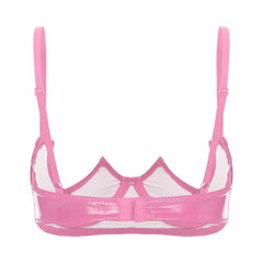 Patent Leather Open Chest V-Notch Underwire Bra - Passion Pulse Adult