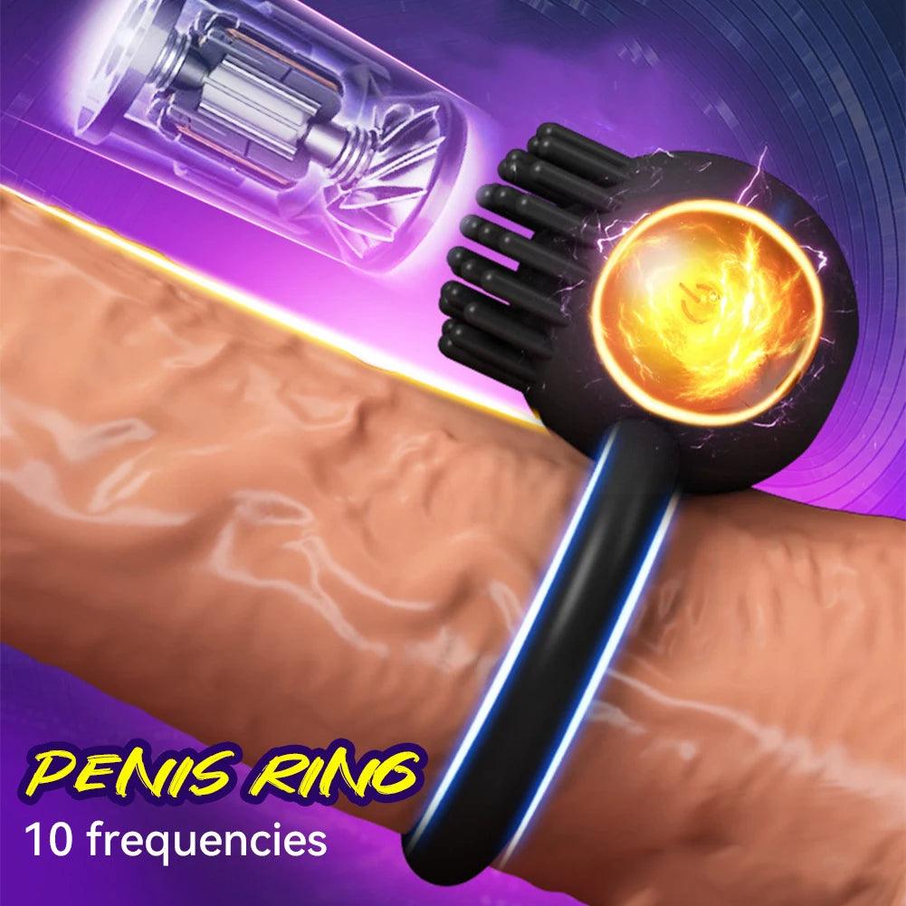 USB Rechargeable Silicone Vibrating Penis Ring – 10 Modes for Couples - Passion Pulse Adult
