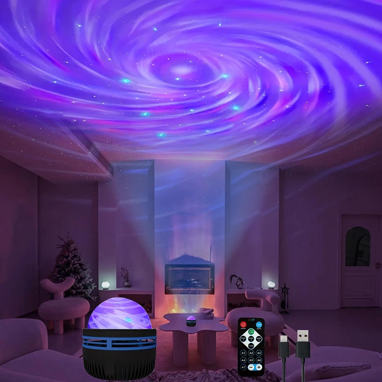 LED Galaxy Projector Night Light with Remote – USB Rechargeable Starry Sky Lamp, 7 Modes for Kids and Room Decor - Passion Pulse Adult