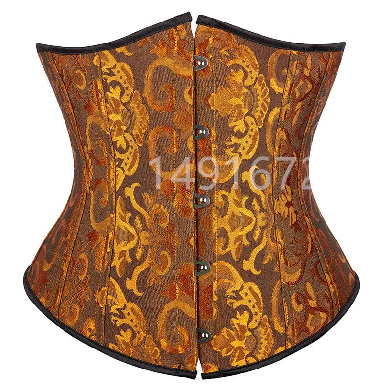 Pink Underbust Corset Top – Plus Size Waist Cincher Gothic Corselet in Black, White, Red, Blue, Rose - Passion Pulse Adult