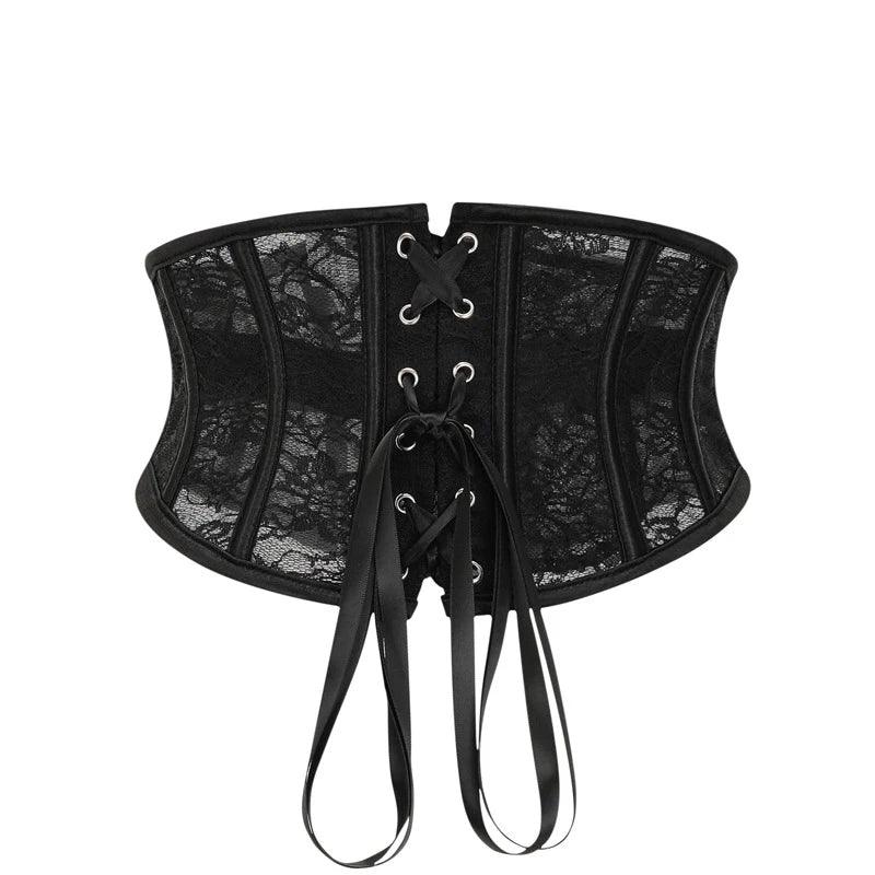 BurVogue 14 Steel Boned Satin Underbust Waist Training Corset – Lace-Up Bustier - Passion Pulse Adult