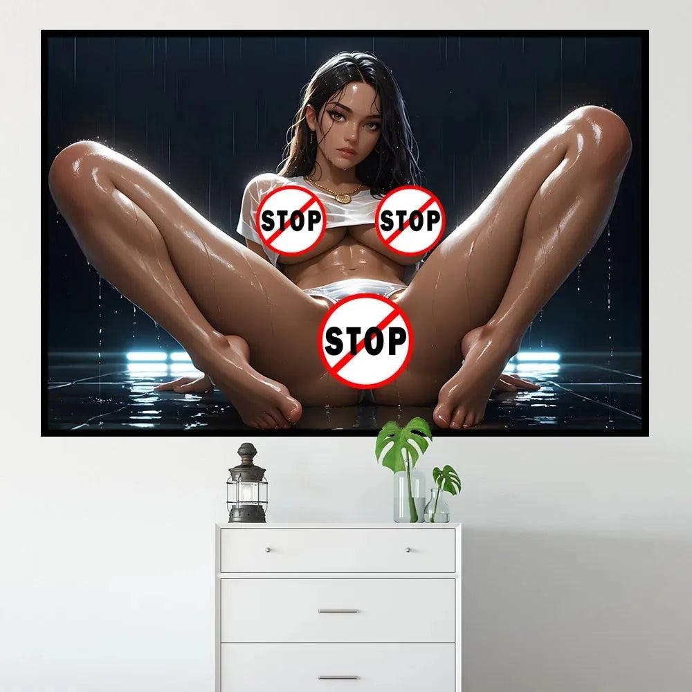 High-Definition Canvas Poster – Sexy Cartoon Decorative Wall Art for Living Room or Home Decor (Unframed) - Passion Pulse Adult