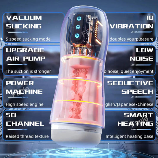 Automatic Sucking Male Masturbator – Heated Vibration Blowjob Machine for Men - Passion Pulse Adult