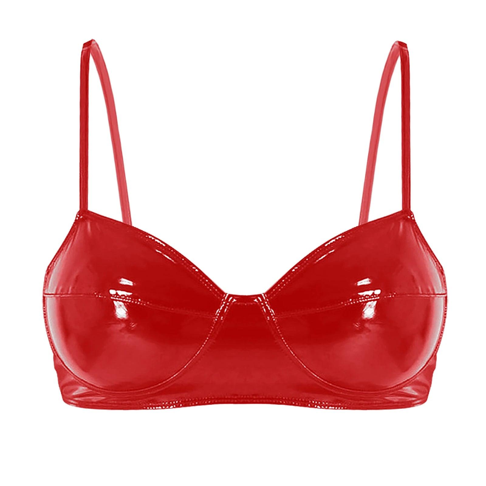 Wet Look Patent Leather Bralette | Sexy Clubwear - Passion Pulse Adult