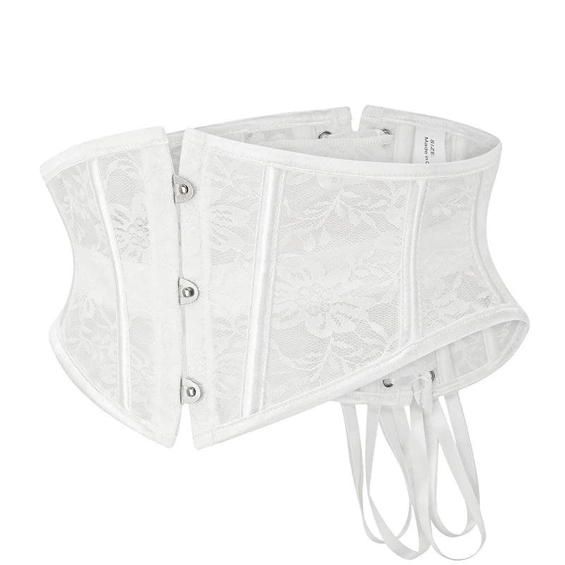 BurVogue 14 Steel Boned Satin Underbust Waist Training Corset – Lace-Up Bustier - Passion Pulse Adult