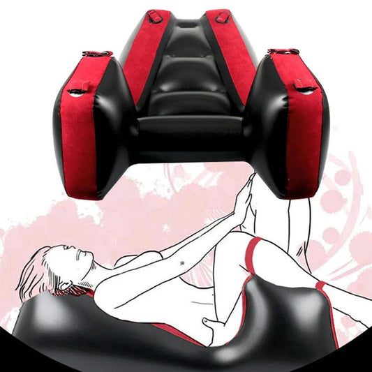 Inflatable Split-Leg Sex Sofa – Flocking PVC Chair with Straps for Couples - Passion Pulse Adult