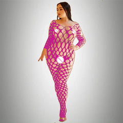 Plus Size Sexy Fishnet Bodystocking – Babydoll Dress & Mesh Lingerie for Women - Passion Pulse Adult
