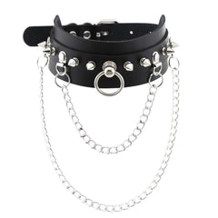 Harajuku Punk Rock Rivet Goth Choker | PU Leather Collar with Heart, Cross & Spikes | Hip Hop Bondage Jewelry for Women - Passion Pulse Adult
