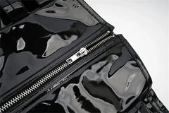 PU Leather Corset Top – Shiny PVC Steampunk Gothic Underbust Waist Cincher for Women - Passion Pulse Adult