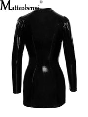 Wet Look PVC Leather Mini Dress | Sexy Fit - Passion Pulse Adult