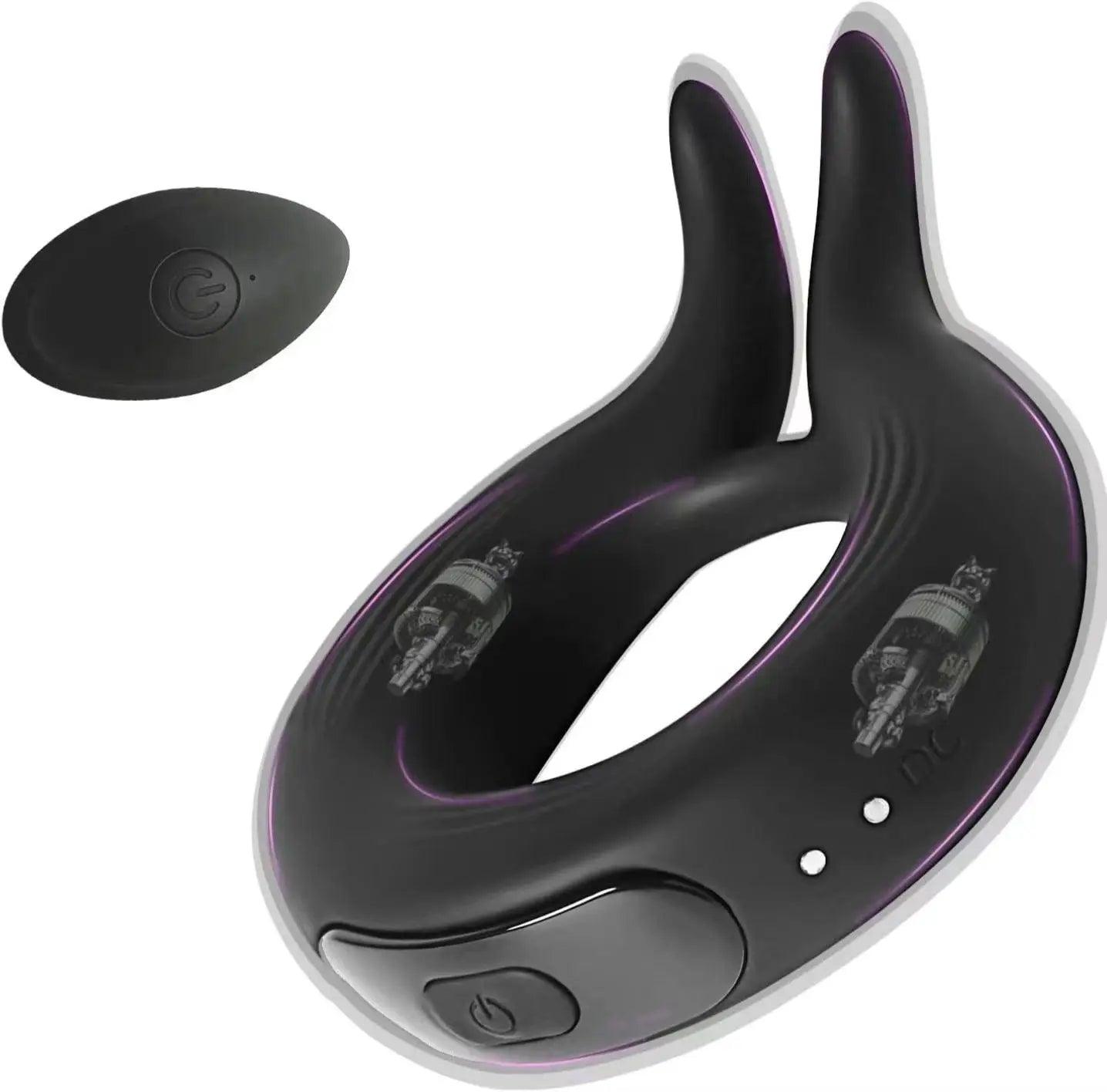 Silicone Penis Ring Vibrator – 10 Modes for Clitoral & Testicle Stimulation - Passion Pulse Adult