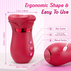DearVibe 360° Rose Vibrators – Tongue Licking Clit Stimulator for Women - Passion Pulse Adult