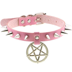 Harajuku Punk Rock Rivet Goth Choker | PU Leather Collar with Heart, Cross & Spikes | Hip Hop Bondage Jewelry for Women - Passion Pulse Adult