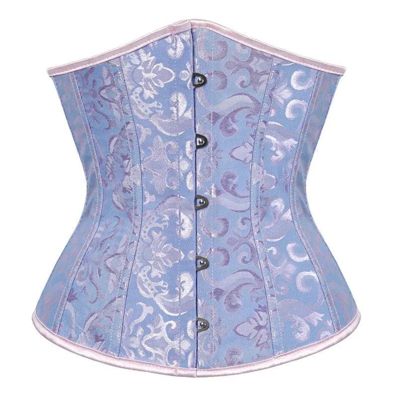 Pink Underbust Corset Top – Plus Size Waist Cincher Gothic Corselet in Black, White, Red, Blue, Rose - Passion Pulse Adult
