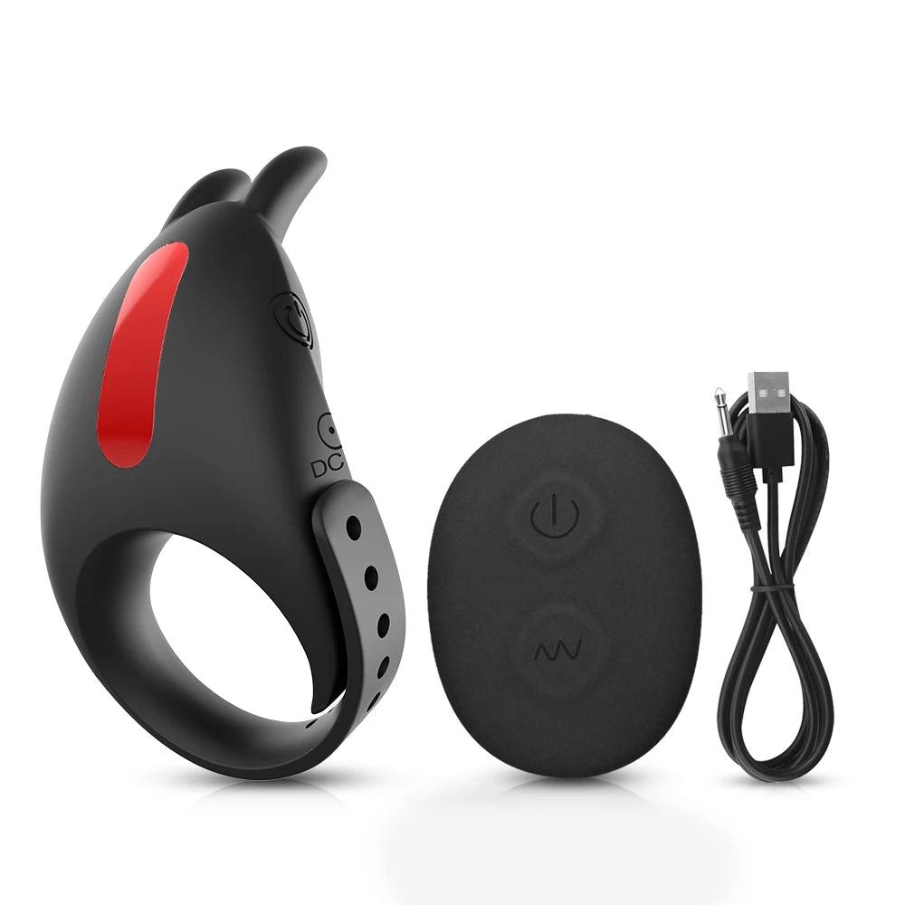 Adjustable Vibrating Cock Ring with Remote Control – Ejaculation Delay & Clitoris Stimulation - Passion Pulse Adult